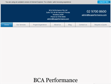 Tablet Screenshot of bcaperformance.com